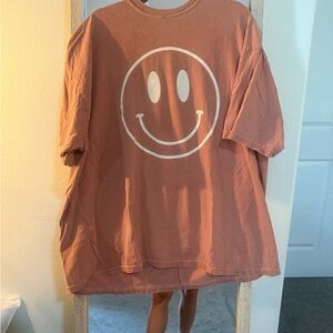 Dressed in LALA Rust Smiley Face Tee